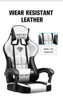 Chaises de bureau ergonomiques en cuir au design moderne, base en acier inoxydable, rotation à 360°, pour le gaming, livraison directe d'usine