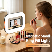 Lampu Cincin LED Magnetik Isi Ulang Genggam YM200 20W, Suhu Warna Dapat Disesuaikan untuk Selfie Ponsel, Siaran Langsung, dan Fotografi