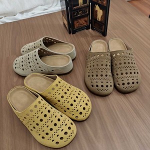 Pantuflas Transpirables de Ante Sintético con Punta Redonda y Suela de EVA, Zuecos de Verano para Mujer - Product Image 1