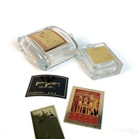 OEM usine personnalisé autocollant en métal avec sérigraphie en relief logo étiquette adhésif bouteille de parfum verre vernis à ongles huile utilisation