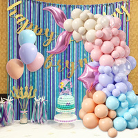 Kit d'arche de ballons sirène, décoration de fête sous-marine avec queue de sirène et coquillages en aluminium, guirlande DIY pour anniversaire et baby shower