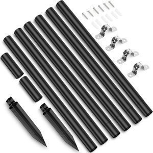 ZHANHONG Lampes à LED en guirlande, poteaux télescopiques en acier inoxydable, lampadaire solaire extérieur à bras unique, garantie de 2 ans, patio, jardin - Product Image 1