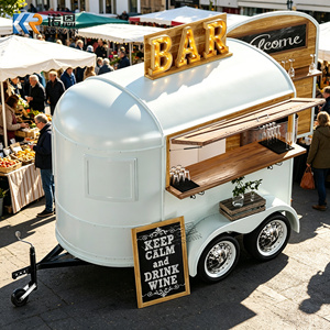 Remorque de bar à boissons mobile sur mesure, remorque alimentaire vintage, chariot à café avec évier, plan de travail, auvent et système d'<span class=keywords><strong>eau</strong></span> - Product Image 1