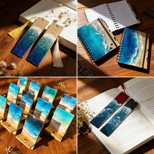 Décoration artistique en résine 3D Vague Océanique, Sous-verres et ornements de table faits main Scène de <span class=keywords><strong>Plage</strong></span> avec support en acrylique - Product Image 4