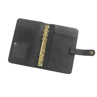 Reliure à anneaux en cuir de galet A6 personnalisée avec couverture dorée, reliure pour économiser de l'argent, reliure de budget avec enveloppes pour argent