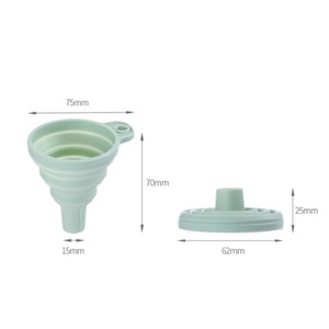 Funil dobrável personalizado do silicone do produto comestível do funil do silicone da cor para o funil dobrável portátil da transferência líquida do óleo - Product Image 6