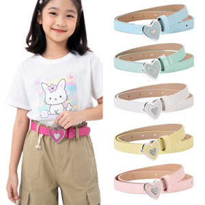 Cinturón Brillante para Niñas con Hebilla <span class=keywords><strong>de</strong></span> Corazón, Cinturón <span class=keywords><strong>de</strong></span> Cuero PU con Lentejuelas, Accesorio <span class=keywords><strong>de</strong></span> Moda para Ropa Infantil, Directo <span class=keywords><strong>de</strong></span> Fábrica - Product Image 2