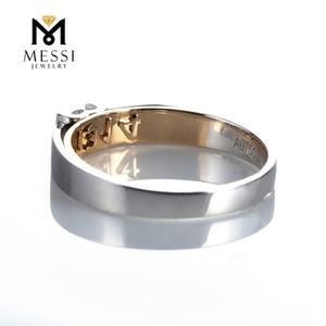 Messi Jewelry 14k Gold <b>Unique</b> Engagement Rings Synthetic Diamond Ring Couple <b>Wedding</b> <b>Bands</b> - Product Image 4
