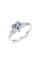 Bague en argent S925 en forme de cœur avec moissanite pour femmes, bijoux de mariage romantiques, article populaire pour le commerce électronique transfrontalier