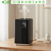 RUNAL Nouveau Humidificateur Électrique Ultrasonique OEM 4L Noir avec Télécommande, Brume Chaude et Lumière UV, Usage Domestique, Matériau Plastique