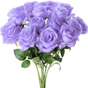 Roses artificielles au toucher réel, fleurs réalistes, arrangements floraux de mariage, fausses roses longue durée, vente en gros - Product Image 5