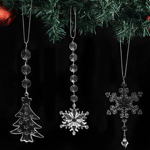 Decoraciones Colgantes para Árbol de Navidad, Copos de Nieve Acrílicos, Adornos de Carámbanos, Decoración Colgante para Fiestas de Invierno, Navidad y Vacaciones - Product Image 4