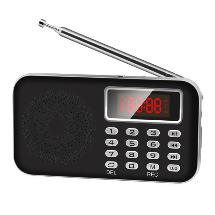 Y-619 LED Display Support TF/SD Card Rechargeable Mini FM/AM Radio MP3 Music Player