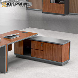 Hot Sell Luxury Classic Office L Shape Manager <strong>Desk</strong> <strong>With</strong> <strong>Side</strong> Cabinet Executive <strong>Table</strong> - Product Image 4
