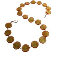 Y-019 Natuurlijke handgemaakte guirlande van 30 gedroogde sinaasappelschijfjes met jute touw voor kerstboomdecoratie, herfst- en huisdecoratie