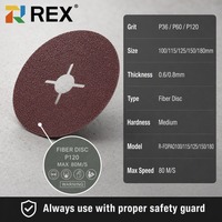 Disque de ponçage en fibre de résine à l'oxyde d'aluminium REX 100-180 mm 6,0 mm certifié ISO9001 BSCI pour le ponçage et le polissage intensifs des métaux
