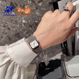 Reloj Cuadrado Analógico de Lujo para Mujer, Marca H 2025, Correa de Cuero Italiano, Cristal de Zafiro, Resistente al Agua - Product Image 5