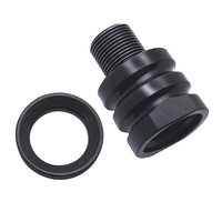 Adaptateur de filetage femelle 5/8-24 vers mâle 1/2-28, en acier noir CNC, avec convertisseur de protection de filetage à joint écrasable 1/2" offert