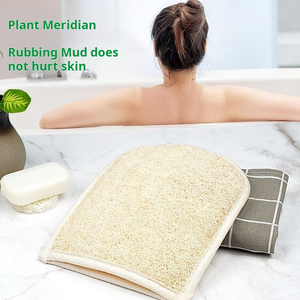 Gant de toilette sans doigts Zenidoo de haute qualité pour hôtel, éponge de bain en loofah, bande de massage en gourd de soie, ovale, moderne, entièrement naturel, vente en gros - Product Image 2