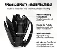 Sac à dos pour ordinateur portable en cuir véritable multifonctionnel personnalisé avec système de verrouillage par empreinte digitale, antivol intelligent pour homme