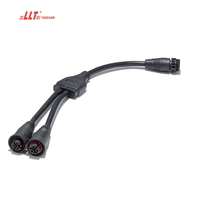 LLT 3pin 1 salida 2 divisor plástico IP67 impermeable potencia eléctrica Y rama Cable adaptador conector