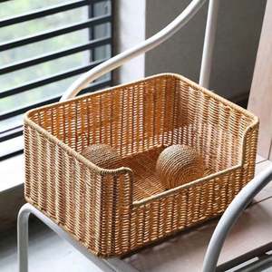 Bestselling Eco-Friendly Rectangle Skincare <b>Makeup</b> Storage <b>Box</b> Hand-woven PE Rattan Modern Design Customizable Capacity - Product Image 3