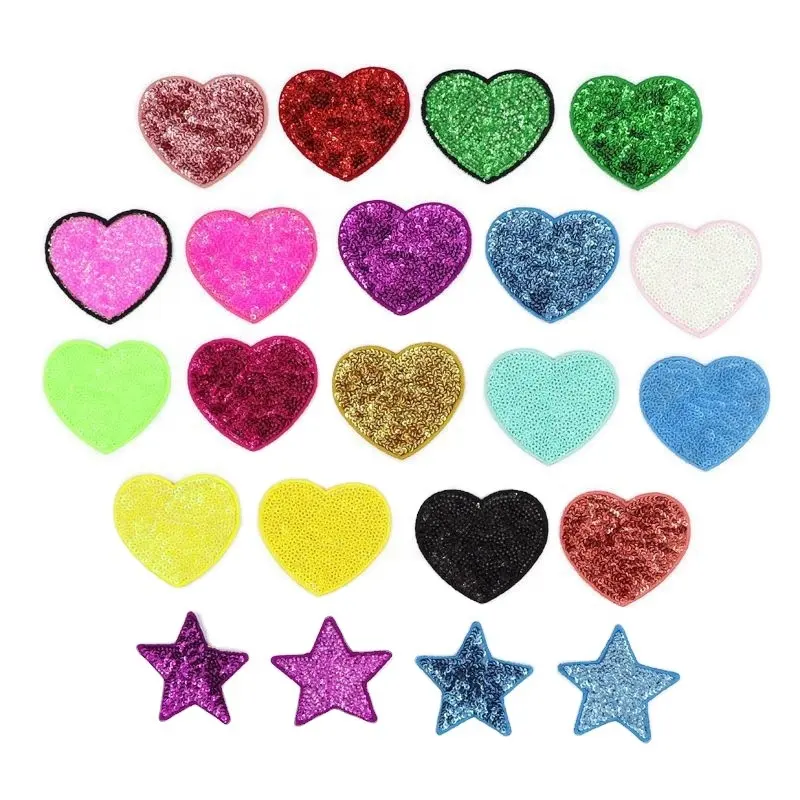 Sheng lan Großhandel DIY Pailletten Liebe Herz Patches Shiny Star Nähen/Aufbügeln Patches für Kleidung Kleid Hut Schuhe