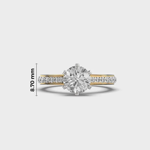แหวนเพชรทรงกลม 1.60 กะรัต เพชรเพาะเลี้ยงในห้องปฏิบัติการ แหวนหมั้นทอง 14K แหวนเพชรเม็ดเดี่ยว เครื่องประดับเจ้าสาวสุดหรู แหวนหรูหราสง่างาม - Product Image 4