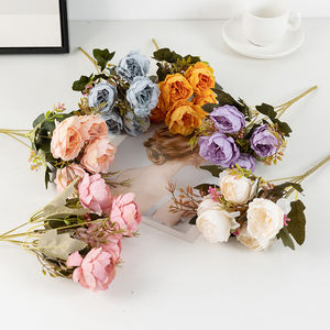 ดอกไม้ประดับงานแต่งงาน ขายส่ง ชุดตกแต่งบ้าน โต๊ะห้องใต้หลังคา ผ้าไหม ดอกโบตั๋น ดอกไม้ประดิษฐ์ขนาดเล็ก - Product Image 4