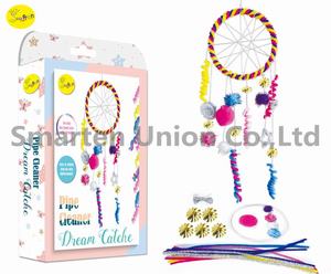 <span class=keywords><strong>Kit</strong></span> de bricolage attrape-rêves en pompons et chenille pour enfants et adultes - Product Image 1