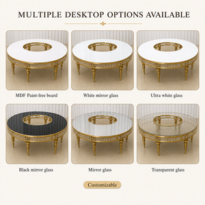 Dining Crystal Decor Stainless Steel Legs <b>Glass</b> Serpentine <b>Table</b> for Wedding ST-17 Serpentine <b>Table</b> ST-17 ST-17 ST-17 Serpentine - Product Image 2