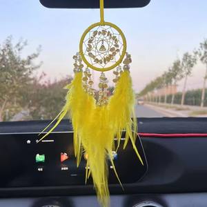 Acchiappasogni per Auto da Appendere per Ragazze, con Piume, Cristalli e Specchio, Decorazione per la Casa, Portafortuna per Auto, Accessori per Interni - Product Image 4