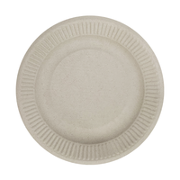 Assiettes en canne à sucre de 7 pouces, écologiques, jetables, en papier, compostables, plats ronds