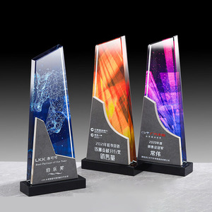 Trophées sportifs en cristal K9 vierge Wangzhe personnalisés, gravés au laser 3D et imprimés UV, forme irrégulière en verre marbré, pour <span class=keywords><strong>la</strong></span> vente en gros et <span class=keywords><strong>la</strong></span> personnalisation DIY - Product Image 1