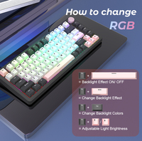 Clavier mécanique de jeu filaire et sans fil GK82 à montage par joint, RGB, remplaçable à chaud, 75 %, avec logo personnalisé