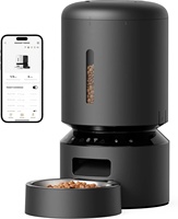 Abgerundeter Automatischer Futterautomat für Katzen & Hunde 5G WLAN Timer APP-Unterstützung Abnehmbar Leicht zu Reinigen Schwarz-Weiß Haustier-Futterspender