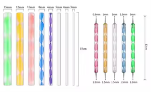 أداة رسم الأظافر من هوا، 8 قطع من قضبان الأكريليك لرسم الأنماط الحلزونية، مجموعة أدوات رسم ماندالا ملونة للديكور الذاتي بطول 15 سم، موديل DI001 - Product Image 6
