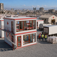 Abri d'urgence 20 pieds 40 pieds pour la réduction des catastrophes, logement temporaire à déploiement rapide, maison conteneur pliable