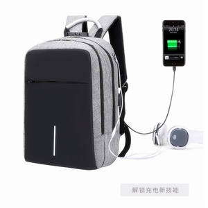 Sac à dos portable imperméable personnalisé en tissu polaire pour ordinateur portable, fournisseur chinois, sac d'école avec port de charge USB et trou pour écouteurs - Product Image 1