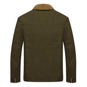 Jaket musim dingin untuk pria, jaket musim dingin kasual ukuran besar, jaket bulu desain bordir, mantel hangat luar ruangan, kain kanvas - Product Image 4