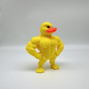 รูปปั้นเป็ดกล้ามเนื้อพิมพ์ 3 มิติจากพลาสติกทนทาน ของขวัญเป็ดนักเพาะกายสุดพิเศษ งานประติมากรรมสัตว์เรซิ่นสำหรับตกแต่งบ้าน สำนักงาน และโต๊ะทำงาน - Product Image 4