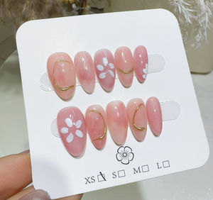 <span class=keywords><strong>Uñas</strong></span> Postizas Hechas a Mano al por Mayor, Material Acrílico de Alta Calidad, <span class=keywords><strong>Diseños</strong></span> de Almendra para <span class=keywords><strong>Uñas</strong></span> con Pegamento - Product Image 1