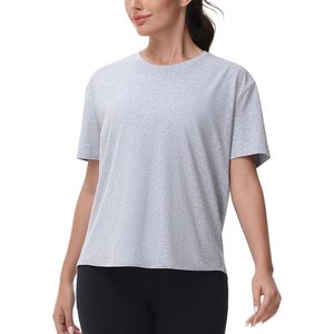 FOXA T-shirt d'entraînement à manches courtes pour femme, col rond, respirant, haut de yoga - Product Image 3