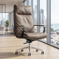 Chaise de bureau de direction de luxe contemporaine moderne en cuir pivotante personnalisée