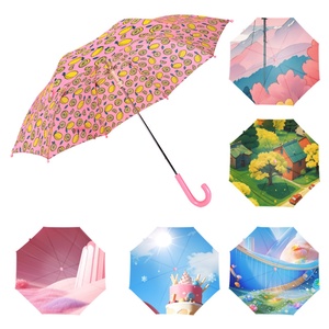 Mini Katana Custom Pink Polyester Kids Umbrella <b>Cute</b> Custom Teddy <b>Bear</b> Design with UV Sun Protection for Children - Product Image 6