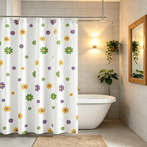 <span class=keywords><strong>Rideau</strong></span> <span class=keywords><strong>de</strong></span> <span class=keywords><strong>douche</strong></span> en PEVA écologique, imprimé floral coloré, inodore, imperméable, pour la maison - Product Image 2