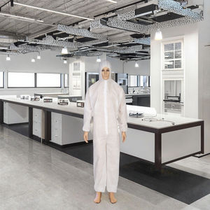 Combinaisons jetables SMS confortables, certifiées <span class=keywords><strong>CE</strong></span> ISO, protection de niveau D, blanches, non-tissées, imperméables, unisexes, meilleur prix - Product Image 2