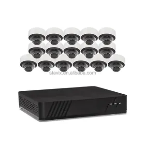 Kolay kurulum ticari Dome IP güvenlik kamera seti otel CCTV güç kaynağı olmadan 2 üretim hattı kamera sistemi