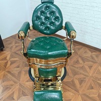 Chaise de Barbier Professionnelle Haut de Gamme pour Hommes – Design Moderne et Traditionnel en Cuir Noir avec Base Pivotante et Hauteur Réglable pour Salon de Coiffure