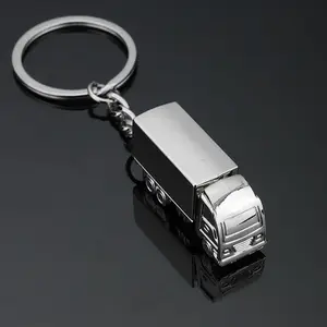 Wholesale 3D Mini Large Truck Model Metal Keychain 4S Shop Gift Pendant Waist Hanging Key Ring
